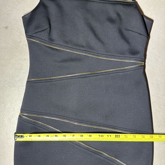 Guess Los Angeles Mini Dress Black Gold Zippers - Picture 7 of 9